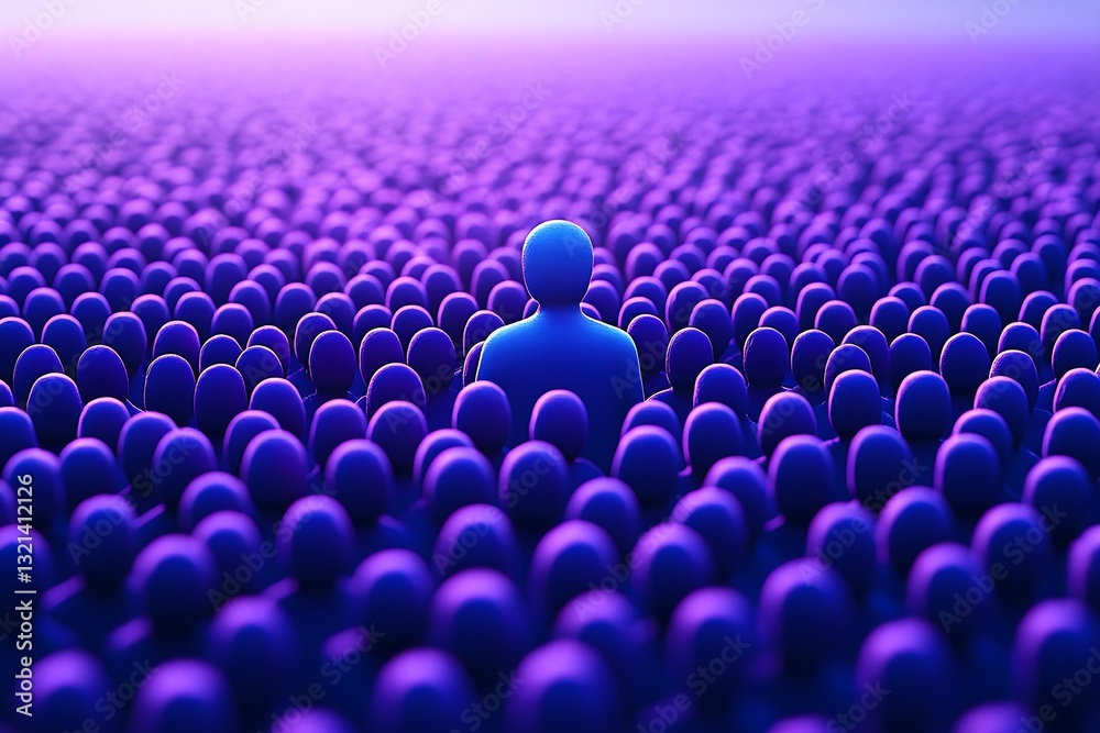 Obraz premium A person who stands out in a large crowd of people.