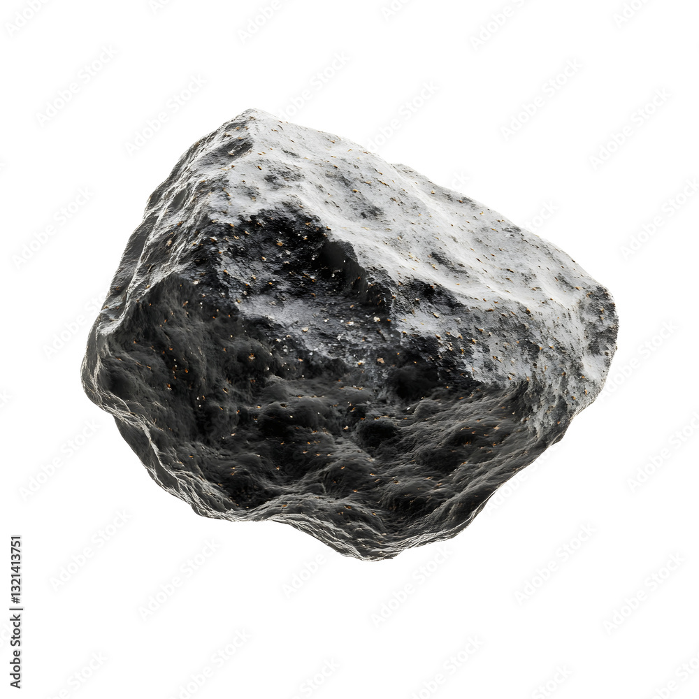 Obraz premium Solitary Asteroid Floating in the Dark Vastness of Space