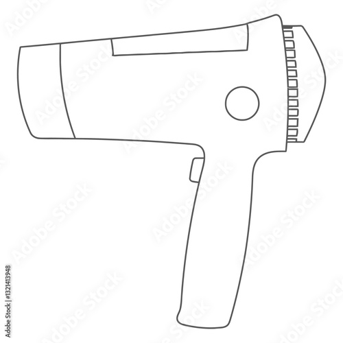 Hair Dryer Illustration: An illustrative representation of a hair dryer showcases the essential details of this everyday grooming tool, designed for functionality.
