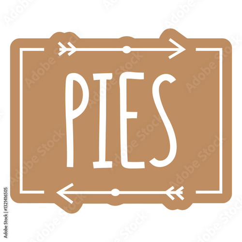 Pies sign in a shop: A rustic and inviting sign proudly announces the availability of delicious pies. This image represents the essence of cozy charm and a touch of artistic lettering.