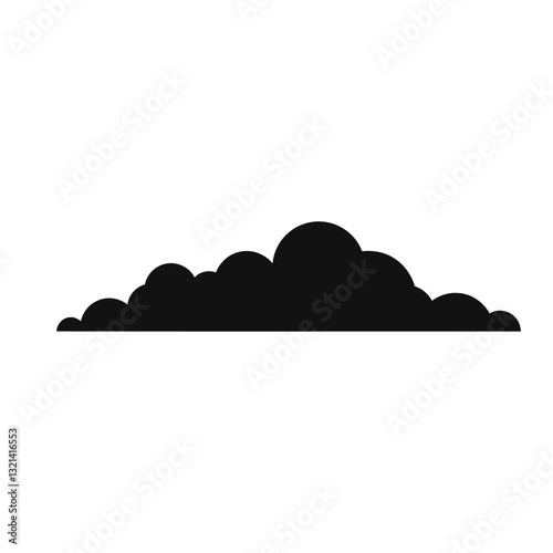Silhouette Cloud: A minimalist silhouette of a puffy cumulus cloud, representing serene weather. 