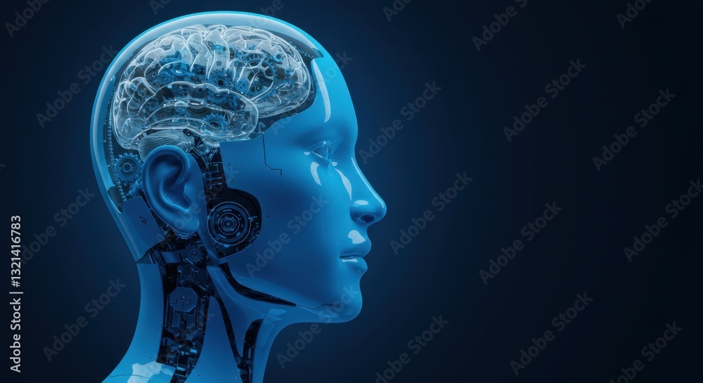 Cyborg Portrait: Advanced Artificial Intelligence and Futuristic Robotics Conceptual Art Cyborg Portrait: Advanced Artificial Intelligence and Futuristic Robotics Conceptual Art