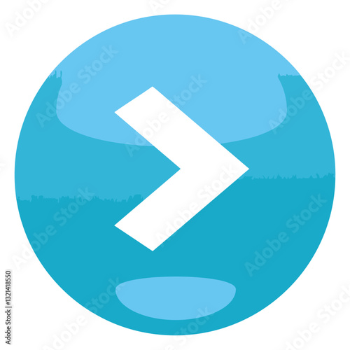 Forward Arrow Sign: A simple yet powerful forward arrow sign in a vibrant teal circle, representing direction, progress, and advancement in a clean, minimalist design.