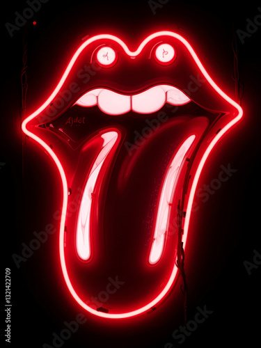 Retro red neon sign peep isolated over a black background. Adult show,Trendy style. Neon sign. Custom neon. Home decor.