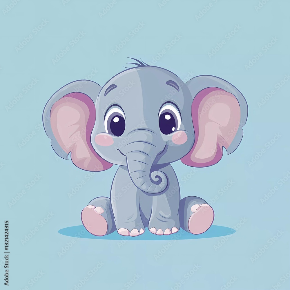 Fototapeta premium illustration of an elephant sitting