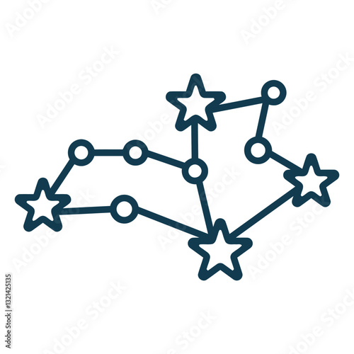 Stargazing: A minimalist graphic representing the cosmos, highlighting celestial constellations, ideal for science and exploration themes.