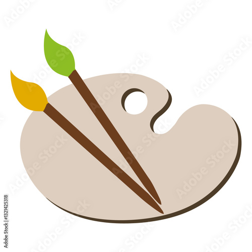 Artist's Palette with Paintbrushes