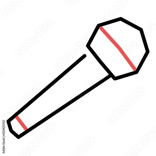 Microphone Illustration: A minimalist outline illustration of a classic microphone, ideal for projects related to sound, music, and vocal performance. 