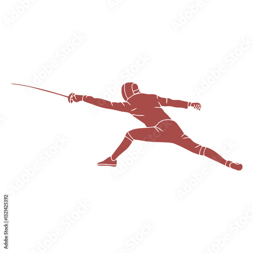 Fencer in Action: A silhouette of a fencer in a dynamic pose, showcasing precision, athleticism, and the elegance of the sport.