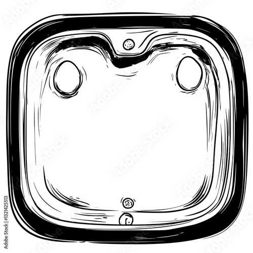 Top view of Bathtub, household object, vector graphic