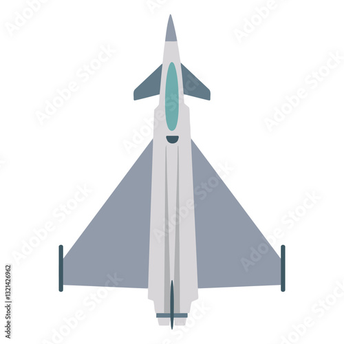 Modern Jet Aircraft Design: Overhead view of a sleek, contemporary jet aircraft showcasing its distinctive features and aerodynamic silhouette.
