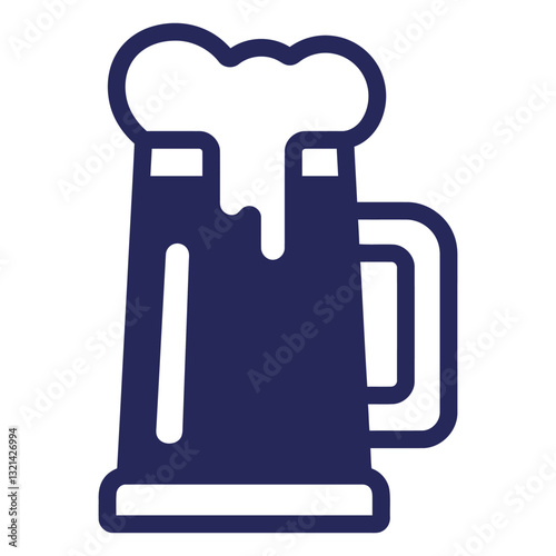 Cheers to a Refreshing Pint: A stylized image of a classic beer mug brimming with foamy, refreshing beer