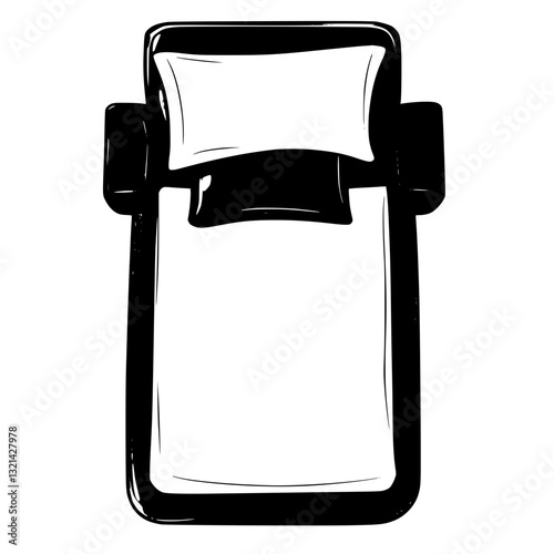 Top view of Lounge chair, household object, vector graphic
