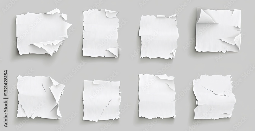 Realistic torn paper notes