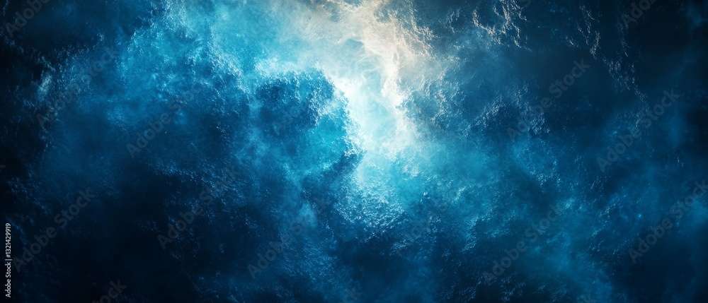 Fototapeta premium A blue sky with white clouds and a blue ocean