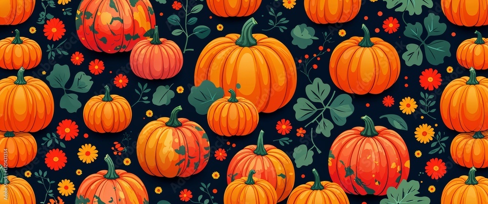 pumpkin pattern on red plain background digital abstract art work illustration design pumpkin pattern on red plain background digital abstract art work illustration design