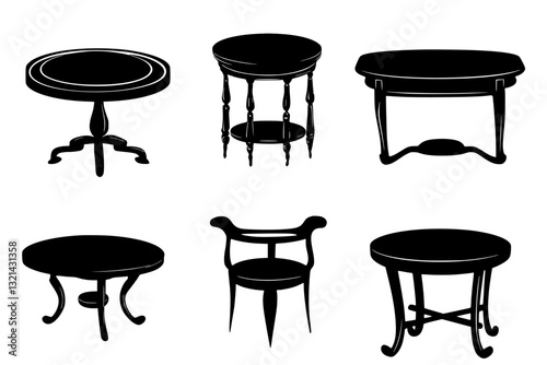 Collection of Coffee tables, furniture vectors, furniture designs