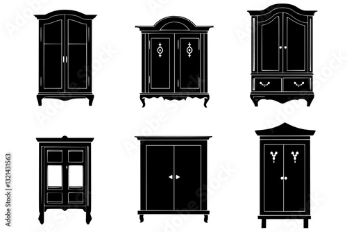 Collection of Entryway cabinets, furniture vectors, furniture designs