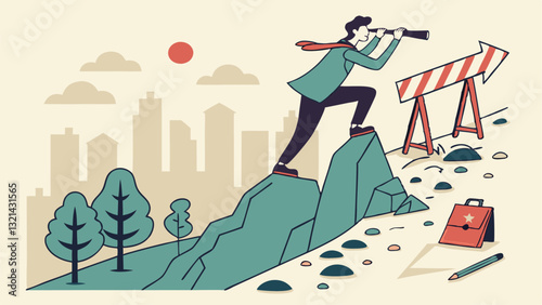 overcoming obstacles to success in business concept