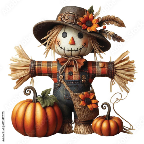 Scarecrow With Hat vector