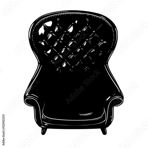 Upholstered chair top view, furniture vector, furniture design