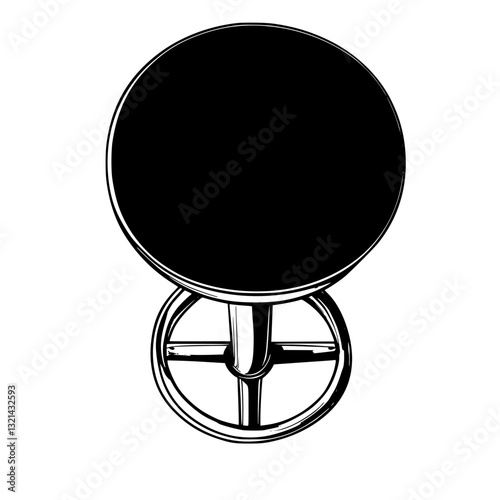 Bar stool top view, furniture vector, furniture design
