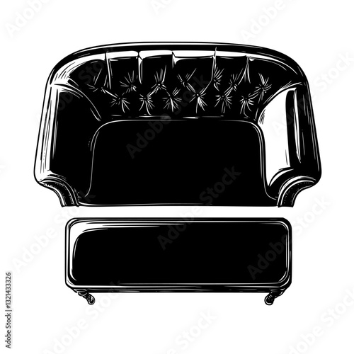 Console table top view, furniture vector, furniture design