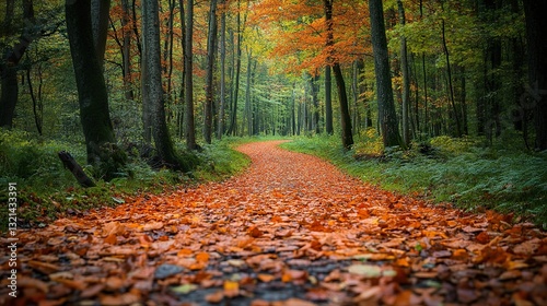Autumnal Forest Path: A Scenic Walk Through Nature