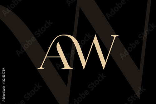 AW or WA letter logo icon design. Classic style luxury initials monogram.