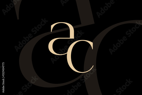 AC or CA letter logo icon design. Classic style luxury initials monogram.