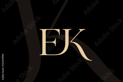 EK or KE letter logo icon design. Classic style luxury initials monogram.