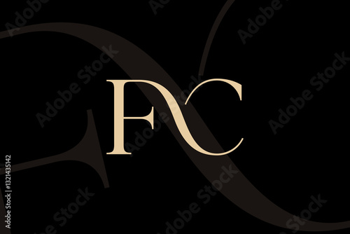 FC or CF letter logo icon design. Classic style luxury initials monogram.