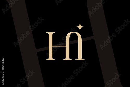 HI or IH letter logo icon design. Classic style luxury initials monogram.