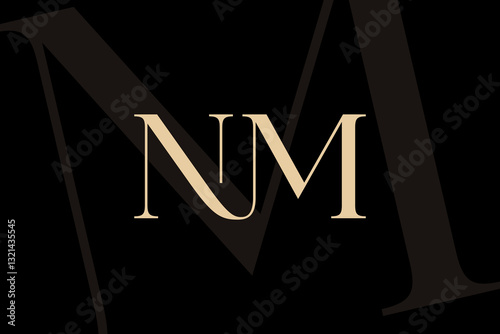 NM or MN letter logo icon design. Classic style luxury initials monogram.