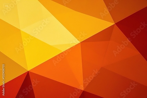 An abstract background with intersecting angular shapes in shades of orange and yellow, 