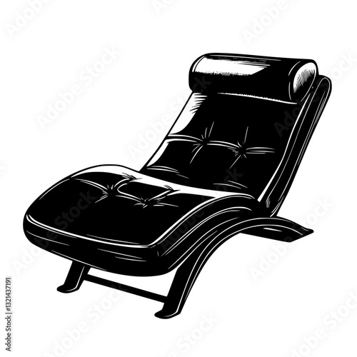 Chaise lounge, top view vectorized furniture, Chaise lounge furniture piece