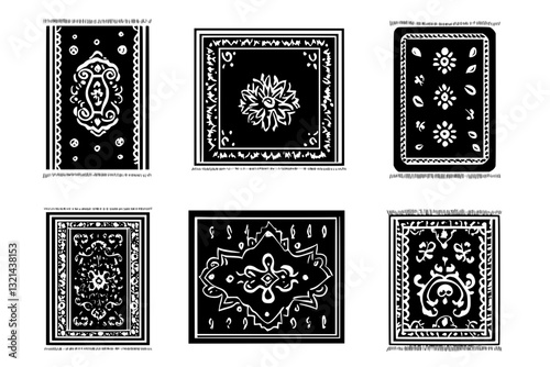 Collection of Rugs, vectorized furniture, furniture pieces