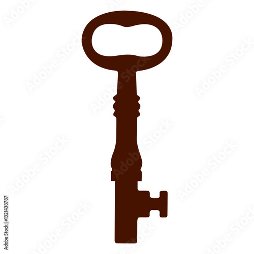 Timeless Elegance: An antique key, its intricate details preserved in a timeless illustration. A glimpse into a past era, exuding mystery and unlocking untold possibilities.