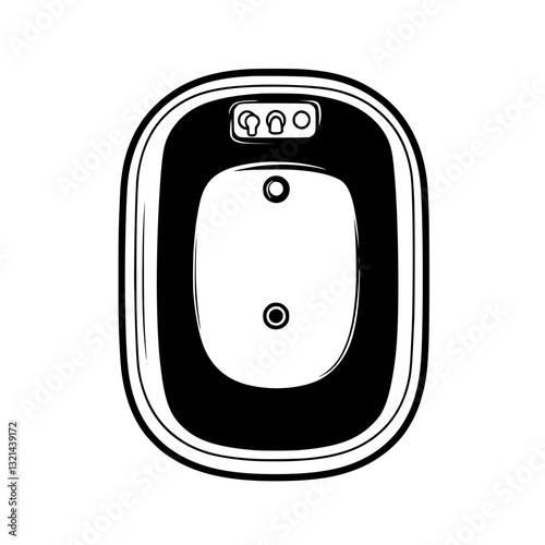 Bathtub, top view vectorized furniture, Bathtub furniture piece
