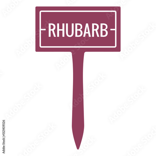 Rhubarb Sign: A simple rhubarb sign, elegantly showcases the name of a vibrant plant, a staple of culinary delights.