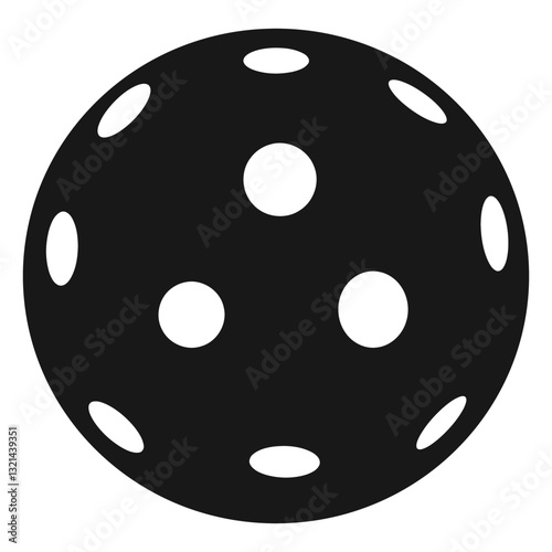 Pickleball Ball Illustration: A perfectly round pickleball ball, a symbol of fun and sport, standing alone against a dark backdrop, invites viewers to explore the active world of leisure.