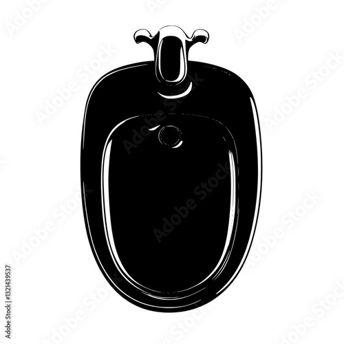 Bidet, top view vectorized furniture, Bidet furniture piece