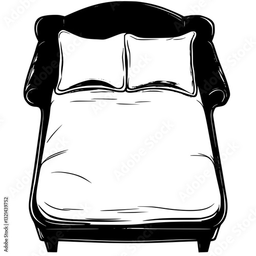 Chaise lounge, top view vectorized furniture, Chaise lounge furniture piece