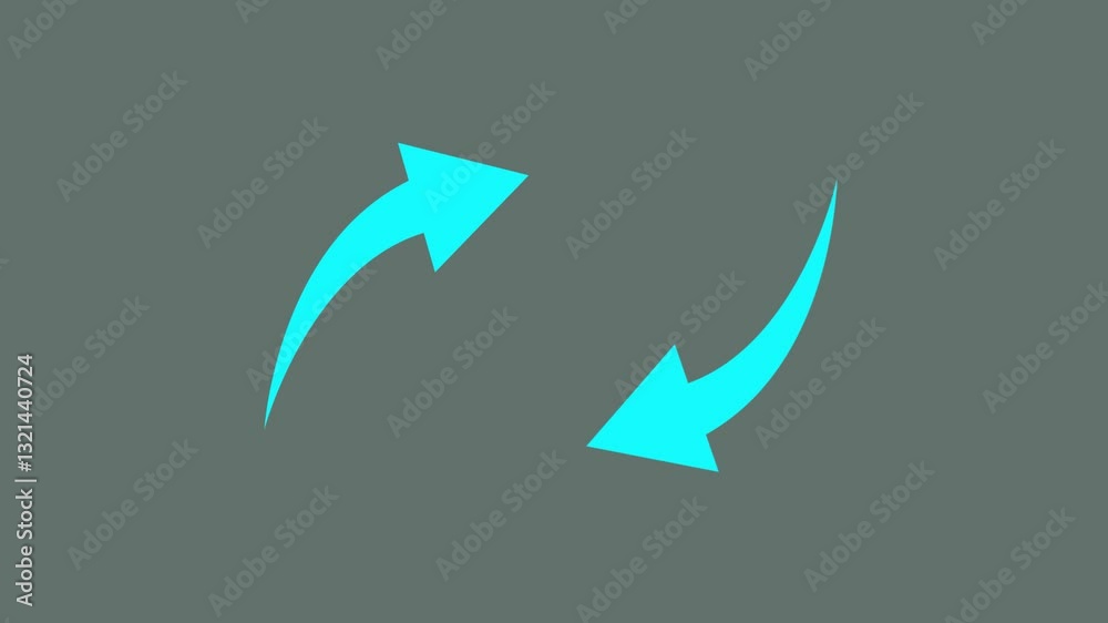 two arrow spin icon, recycle round, circle refresh or restart