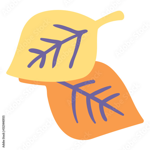 Autumn's Embrace: Two vibrant leaves, one golden and the other burnt orange, gently overlap, portraying the serene essence of fall.