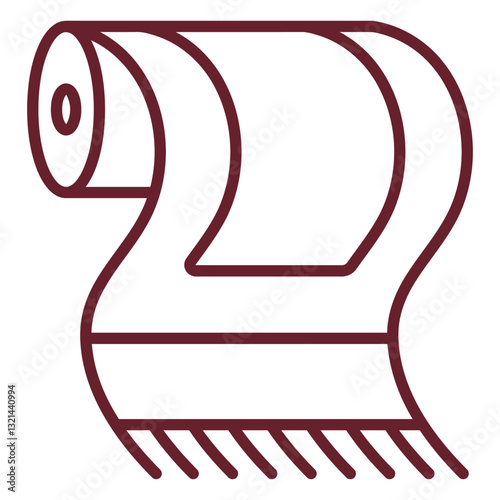 Towel icon Illustration: An elegant illustration of a rolled-up towel in a minimalist, modern style, with a focus on clean lines and simplicity.