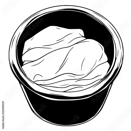 Laundry hamper, top view vectorized furniture, Laundry hamper furniture piece
