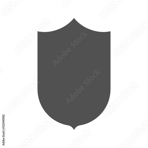 Shield Icon: A simple yet elegant shield icon stands isolated, offering a versatile symbol of protection, security, and strength.