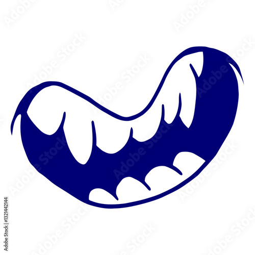 Smiling Mouth Illustration: A minimalist illustration of a smiling mouth, rendered in a vibrant and appealing artistic style.