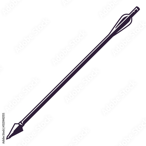 Archer's Arrow: A detailed illustration of an arrow, perfectly rendered with its pointed arrowhead and fletching, conveying the essence of precision, focus, and the spirit of the hunt.